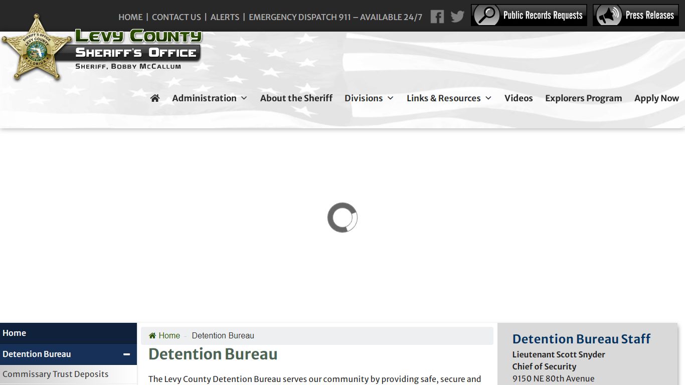 Detention Bureau – Levy County Sheriff's Office